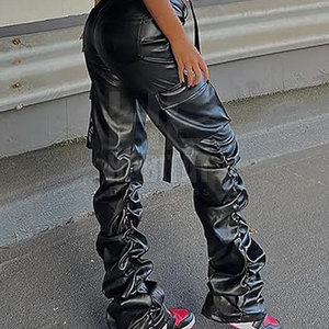 กางเกงหนังผู้หญิงสุดอินเทรนด์ วัสดุนุ่มและทนทาน สวมใส่สบาย คุณภาพสูงสำหรับการสวมใส่ในชีวิตประจำวัน - Product Image 3