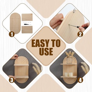 Étagère en bois Boho, étagères murales arc-en-ciel Wave, bougeoirs bohème, étagère suspendue, décoration d'intérieur fabriquée au Vietnam, nouveauté - Product Image 5