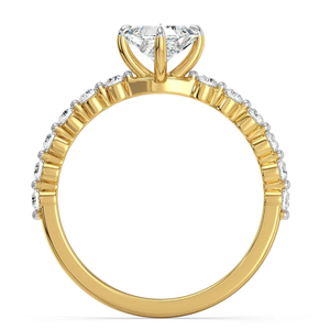 ตามใบรับรองของ IGI 3กะรัต F สี VVS2มีความชัดเจนกลมตัดในห้องปฏิบัติการเดี่ยวเพชรที่มีสำเนียงแหวนแต่งงานในทองคำ14K สีเหลือง - Product Image 4