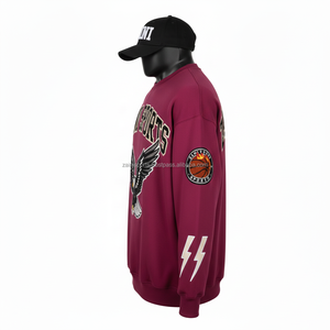 Sweat-shirt en molleton pour femme de qualité supérieure 350 GSM, couleur marron, avec broderie d'aigle, logo personnalisé, pull chaud, respirant pour femme - Product Image 3