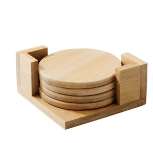 Handmade Designer Wooden Tea <b>Coasters</b> Classic Rounded Walnut Printed Decorative <b>Coaster</b> <b>Set</b> from India - Product Image 5