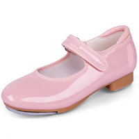 Sepatu Tap Dance Kulit PU Berlampu, Tahan Lama, Bernapas, dengan Papan Suara dan Tali Mudah Dipakai untuk Anak-anak Unisex