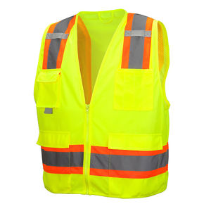 Vêtement de travail haute visibilité, veste de sécurité sans manches avec bande réfléchissante pour les travailleurs du bâtiment et les travailleurs en extérieur - Product Image 2