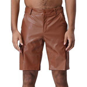 กางเกงขาสั้นหนังสำหรับผู้ชายกางเกงขาสั้นระบายอากาศได้ดีดีไซน์ใหม่จากปากีสถาน - Product Image 3