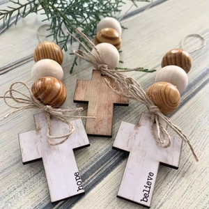 Piezas de madera y decoraciones de bosque de madera Árboles y adornos navideños para cabaña Log Farmhouse Forest Room Letrero de madera - Product Image 1