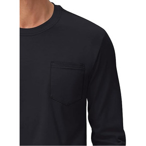 2025 nuevas camisetas de algodón puro de manga larga de Color sólido para hombres, camiseta informal de corte Regular con estampado de logotipo personalizado para hombres - Product Image 3