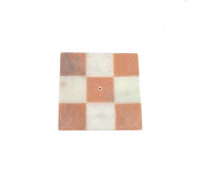 <b>INCENSE</b> STICK HOLDER NATURAL STONE MARBLE CHECKS MULTICOLOR MOON SHAPE CIRCLE ROUND <b>CONE</b> BURNER - Product Image 3