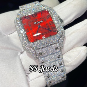 Hot Selling Luxury Lab Diamond Mechanical <b>Watch</b> Red Roman Custom High Quality ETA Automatic Movement Stainless Steel Case Analog - Product Image 5