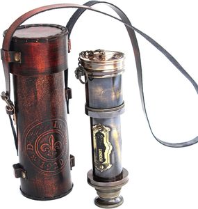 Haute qualité Antique Style Vintage cuivre finition laiton télescope économique boîte en bois pour cadeau marin Premium métal artisanat - Product Image 4