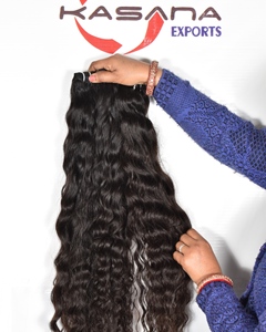 Vente en gros de cheveux 100% humains naturels droits naturels indiens à double trame pour femmes noires extensions de cheveux humains - Product Image 2