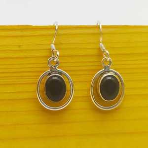Boucles d'oreilles en argent Sterling massif 925 pour femmes pierre précieuse Onyx noir naturel bijoux à la mode pour les mariages et les cadeaux - Product Image 3