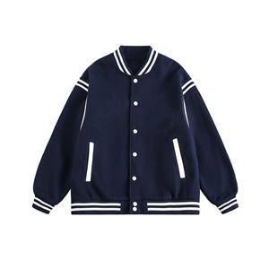 Veste universitaire pour hommes en gros, veste à coutures à blocs de couleurs, manteau classique, décontracté, veste universitaire de baseball pour hommes - Product Image 3