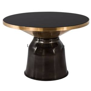 Mesa de centro elegante de diseño de metal con diseño de hojas, mesa lateral y auxiliar de aspecto atractivo con forma redonda de vidrio, muebles admirables superiores - Product Image 6