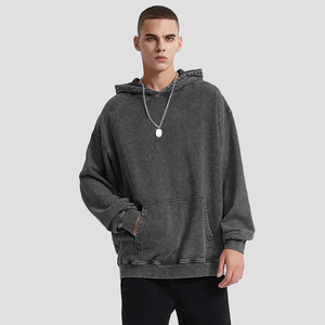 เสื้อผ้าสตรีทแวร์ผ้าฝ้าย 100% แบบสั่งทำพิเศษ ลายบาติกวินเทจฟอกสีสไตล์ย้อนยุค น้ำหนัก 420 กรัม ทรงโอเวอร์ไซส์สำหรับผู้ชาย ตกแต่งด้วยงานปักแบบดิสเทรส - Product Image 1