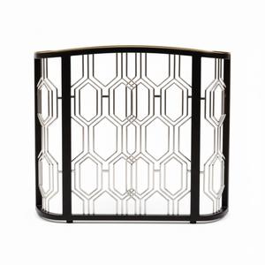 Fabuleux pare-feu en fil de fer, clôture de sécurité, panneau de protection contre le feu, finition noir et or, accessoires pour foyer, zone de vie - Product Image 3