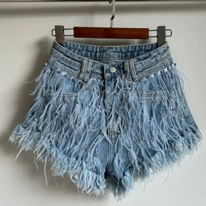 Pantalones cortos de mezclilla desgastados personalizados de alta calidad, pantalones cortos de verano con estilo para mujer, pantalones cortos de mujer con estampado de piedra 2025 - Product Image 6