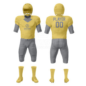 Uniformes de Fútbol Americano Personalizados Más Vendidos, Conjuntos Impresos Transpirables de Manga Corta, 100% Poliéster de Secado Rápido - Product Image 6