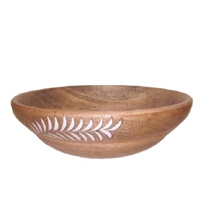 Cuenco de madera para mezclar y servir ensalada de frutas de diseño clásico, decoración de vajilla para el hogar y el Hotel, cuenco de madera rústico - Product Image 2