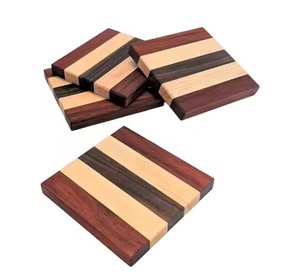 Ensemble de sous-verres en bois fabriqués à la main tapis de tasse naturels élégants rustiques pour Table à manger café thé bière maison cuisine sous-verres modernes - Product Image 5