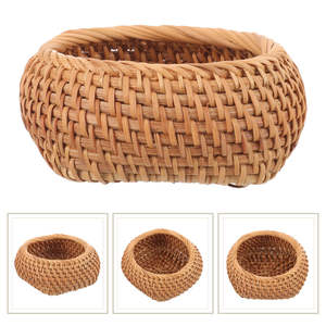 ชามเสิร์ฟอาหารตาข่ายหวายดีไซน์โบราณทำจากธรรมชาติเหมาะสำหรับงานแต่งงานโรงแรมห้องครัวผสมอาหารและให้บริการอย่างมีสไตล์ - Product Image 5