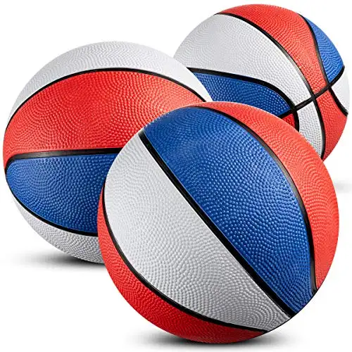 Shemax Set bola basket Mini, (Ukuran 7 inci 3) pak 3-Set basket Hoop Mini untuk dalam ruangan luar ruangan, kolam renang, pesta