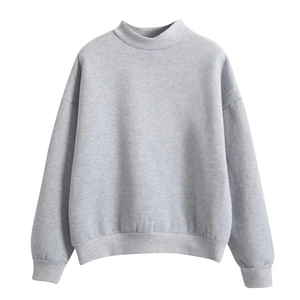 Custom Logo 100% Heavyweight 420 Grams Sweatshirt High Quality Mock Neck Crewneck 100% Cotton Sweatshirts - Product Image 1