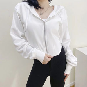 เสื้อฮู้ดแบบซิปมีซิปสำหรับผู้หญิงเสื้อสเวตเชิ้ตมีฮู้ดสำหรับใส่ไปยิมแบบลำลอง - Product Image 6