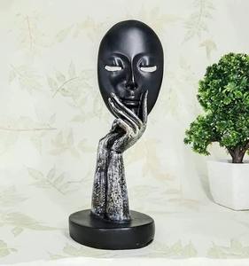 Figurine de masque noir moderne Sculpture décorative élégante pour la décoration intérieure Bureau Amateur d'art Pièce de présentation de cadeau - Product Image 1