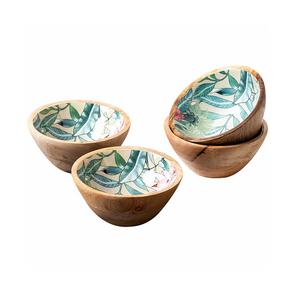 Mesa de madera natural de buena calidad para servir comida y decoración del hogar, utensilios de cocina decorativos y para fiestas, bodas, cuencos de madera con mango para servir - Product Image 3