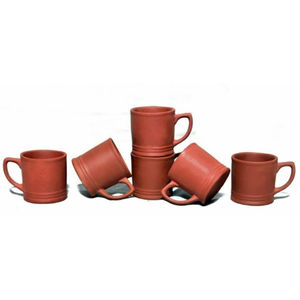Ensemble de tasses à café en terre cuite écologiques et durables de style campagnard pour usage en café - Product Image 1