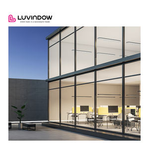 Système de fenêtre de mur rideau à Double vitrage de profil mince de mur de verre de façade de magasin en aluminium commercial pour le centre commercial - Product Image 2