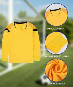 Ensemble de maillot de gardien de but de football à manches longues pour garçons, tenue de sport, haut et short légers - Product Image 1