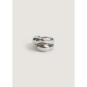 Hera Statement Modern Sculptural <b>Ring</b> <b>Stack</b> 18K Gold Plated Opening Claw Inlay Gift - Product Image 1