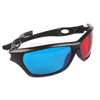 Lunettes 3D adultes noires avec cadre bleu rouge pour la visualisation de films et de jeux anaglyphes dimensionnels Lunettes 3D adultes noirs