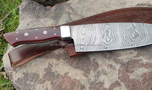 มีดสแตนเลสอเนกประสงค์พร้อมด้ามจับไม้โรสวู้ดแบบมืออาชีพมีดเชฟแบบต่ำ - Product Image 2