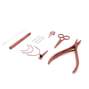 Professional Hair Extension Tools Kit with <b>Crimping</b> Pliers Needle Hook Scissors Metal <b>Set</b> for Installation and Removal OEM - Product Image 2
