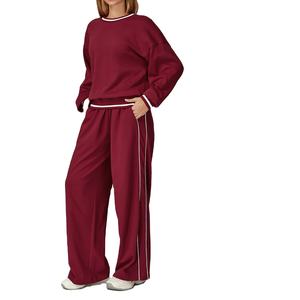 Conjunto Deportivo de Felpa Sólida Unisex con Logotipo Personalizado al por Mayor, Conjunto de 2 Piezas, Pantalones, Traje Deportivo para Correr - Product Image 6