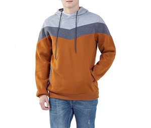 Sweat à capuche polaire color block pour homme avec cordon de serrage et poches kangourou – Designs personnalisés pour le streetwear en gros - Product Image 1
