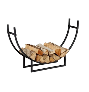 Porte-bûches en fer en forme d'anneau avec roues pour usage extérieur et intérieur Outils de cheminée Porte-bûches en fer forgé - Product Image 4