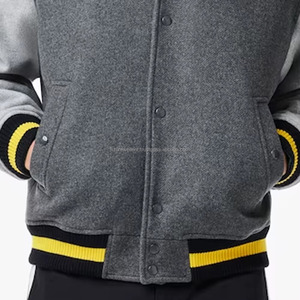 Oem Custom Winter Vintage School College Men's Jackets <b>Coat</b> Wool Letterman Plus Size Crop Varsity Jacket Man - Product Image 4