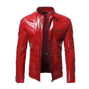 Jaqueta de couro masculina mais popular, feita sob encomenda, alta qualidade, para fora