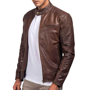 Veste en cuir d'aviateur pour homme, vente chaude 2026, veste bomber en cuir d'agneau, taille plus, logo personnalisé, veste ajustée, fermeture éclair - Product Image 1