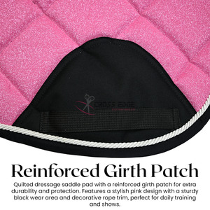 Tapis de selle de cheval en satin de luxe en vrac coussin en mousse respirant pour chevaux équitation cavalier saut et dressage antidérapant - Product Image 3