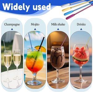 ที่คนเครื่องดื่มค็อกเทลสแตนเลสแบบใช้ซ้ำได้เครื่องคนเครื่องดื่มทำจากโลหะแบบเกลียวใช้ซ้ำได้ - Product Image 3