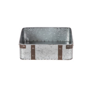 Bandeja de servicio plateada redonda de metal galvanizado hecha a mano con mango dorado para el hogar y fiestas de boda Bandejas de servir alimentos y bebidas - Product Image 5