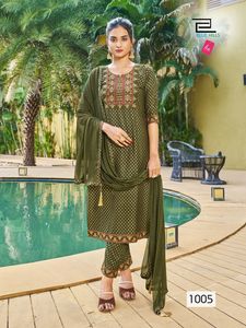 ชุดเดรสผ้าเรยอนสำหรับผู้หญิงพิมพ์ลาย dupatta shiffion อินเดีย - Product Image 2