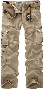 กางเกงคาร์โก้ผ้าฝ้ายดีไซน์ใหม่ปี 2025 สำหรับผู้ชายและผู้หญิง ลายพราง 6 กระเป๋า สไตล์ลำลอง เอวกลาง - Product Image 6