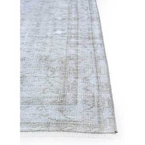 Tapis en laine noué à la main gris et noir vintage, motif médaillon bohème abstrait, pour salon, couloir - Pae-650 - Product Image 4