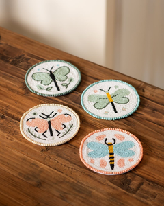 Custom Designed Embroidery Coasters with Beaded Detailing Vintage Drink Coaster for Home Bar for <b>Parties</b> - Product Image 4