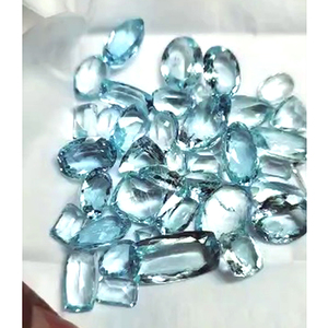 39 pièces d'aigue-marine naturelle 8mm à 17mm ovale poire octogone facette 105 Cts Lot Iroc ventes coupe de pierres précieuses de haute qualité US $373 pour tous - Product Image 1